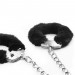 Наножники с черным мехом Lovetoy Fetish Pleasure Fluffy Leg Cuffs