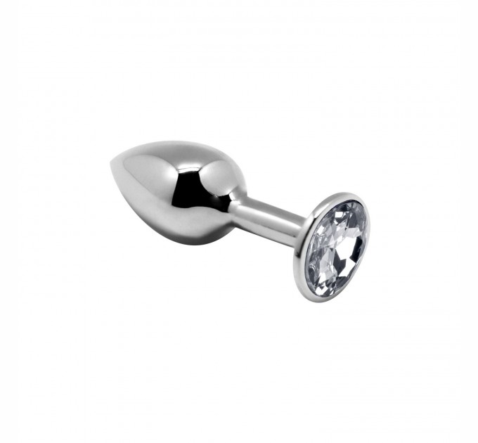 Металлическая анальная пробка с кристаллом Alive Mini Metal Butt Plug White S