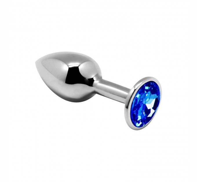 Металлическая анальная пробка с кристаллом Alive Mini Metal Butt Plug Blue M