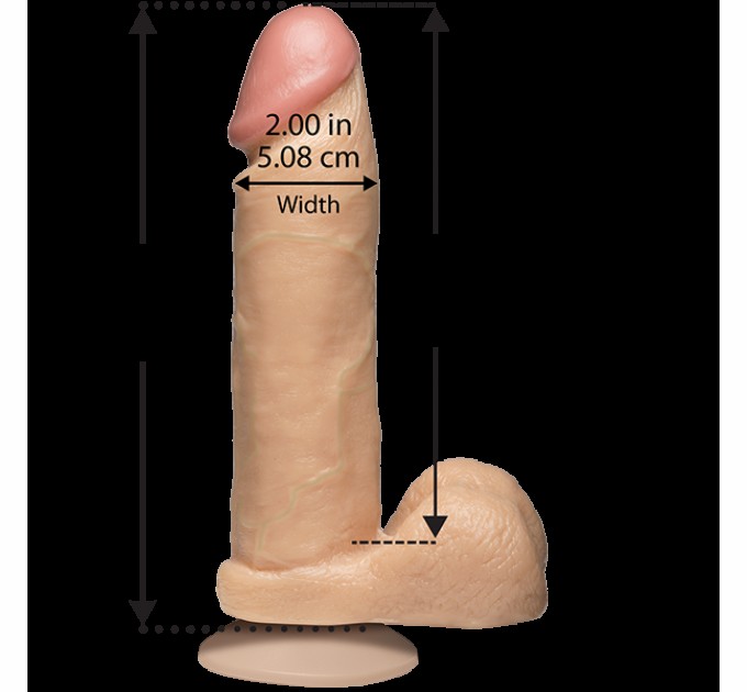 Фаллоимитатор Doc Johnson The Realistic Cock 8 inch White - PVC, Vack-U-Lock, диаметр 5,1см