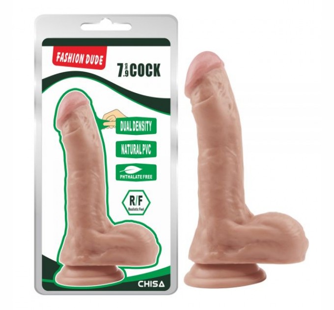 Телесный реалистичный фаллоимитатор Fashion Dude 7.9 Inch Cock Chisa