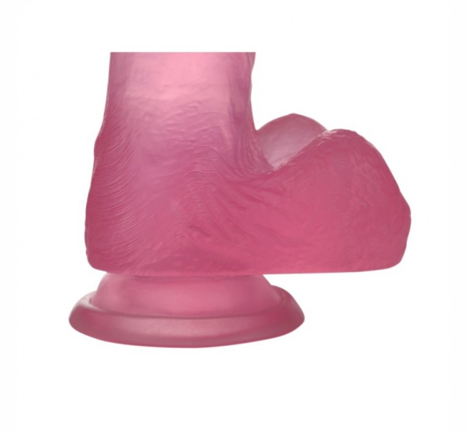 Силиконовый фаллоимитатор Lovetoy розовый Jelly Studs Crystal Dildo Small