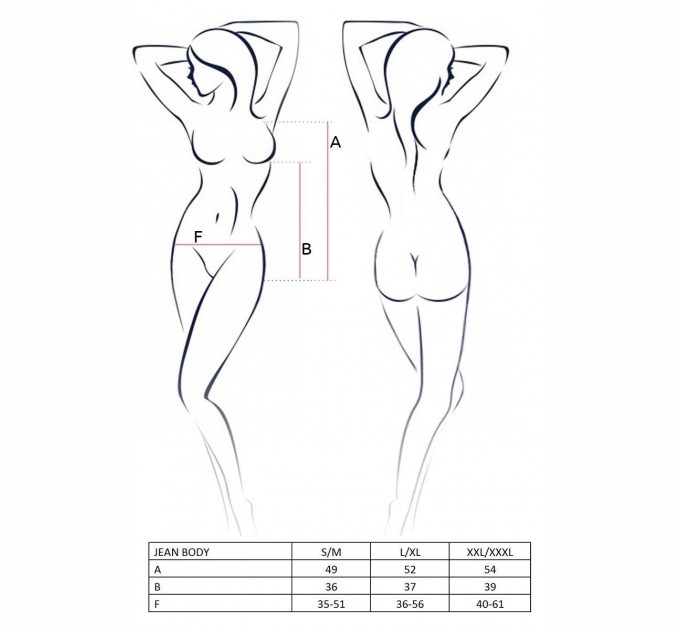 Женское боди JEAN BODY размер S/M Черный (EL11902)