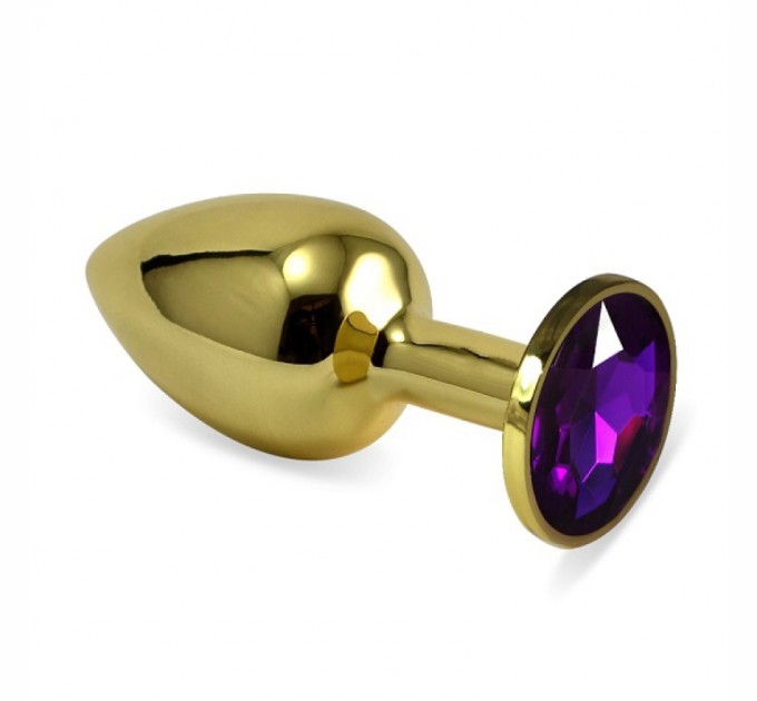Золотая анальная пробка с фиолетовым камнем Rosebud Anal Plug Medium Bdsm4u