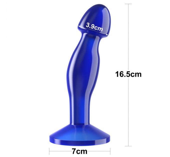 Анальная пробка Lovetoy синяя Flawless Clear Prostate Plug 6.5