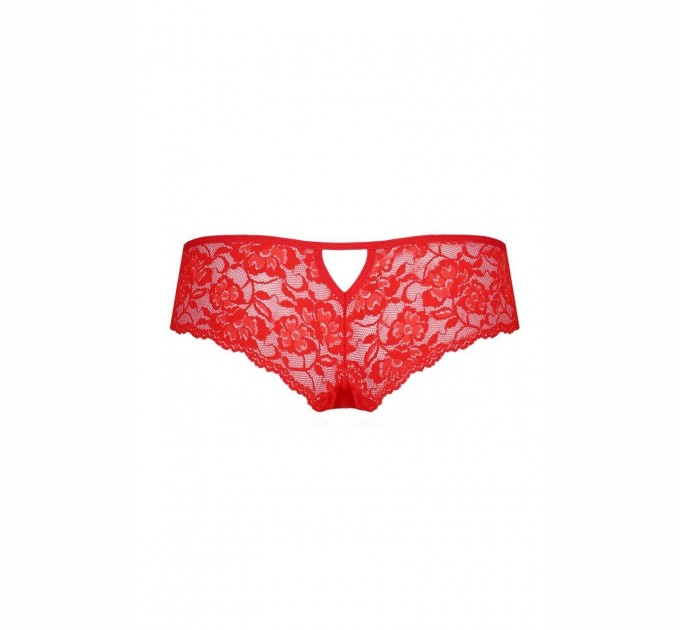 Трусики-бразилиана из цветочного кружева Passion Raja Thong red XXL/XXXL