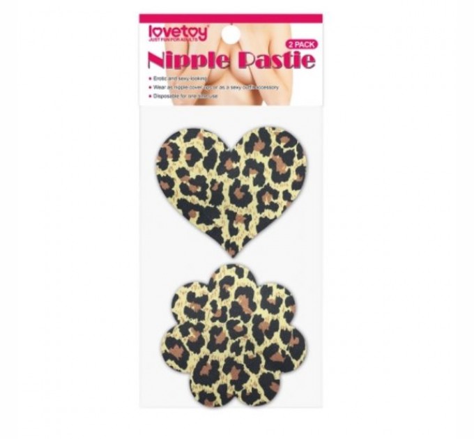Леопардовые стикини сердечко и цветочек Lovetoy Leopard Sexy Nipple Pasties 2 пары
