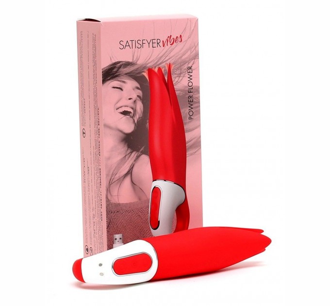 Мощный вибратор Satisfyer Vibes Power Flower с нежными трепещущими лепестками, 12 режимов работы