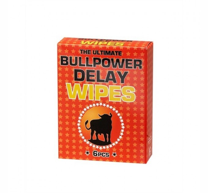Салфетки для задержки эякуляции Cobeco Bull Power Wipes 6шт по 2мл