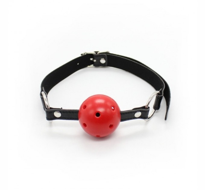 Красный дышащий кляп для рта Bdsm4u Breathable Ball Gag