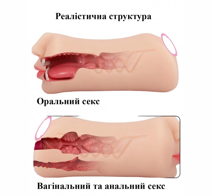 Двусторонний мужской мастурбатор We Love 3 в 1 телесный