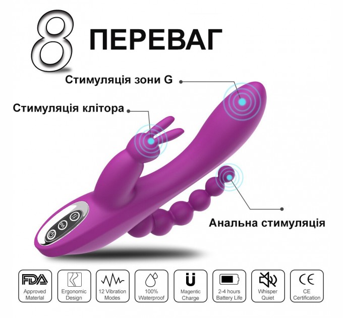 Многофункциональный вибратор We Love 3 в 1 USB