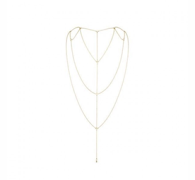 Цепочка для спины Bijoux Indiscrets Magnifique Back and Cleavage Chain - Gold украшение для тела