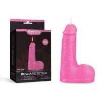 Свеча для сексуальных игр розовая в форме пениса Lovetoy Bondage Fetish Candles