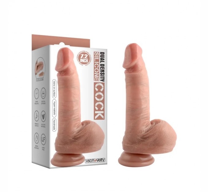 Фаллоимитатор на присоске Dual-Layered Nature-Feel Silicone Dildo 7.2 Vscnovelty