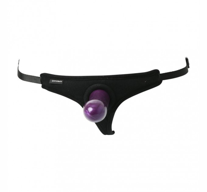 Трусики-стринги со страпоном Sportsheets Bikini Strap-On Фиолетовый