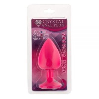 Анальная пробка Crystal Pink Silicone Emerald L Розовый/Зеленый