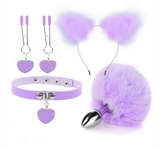 Фиолетовый нежный бдсм комплект Fur Sexy Kit Bdsm4u