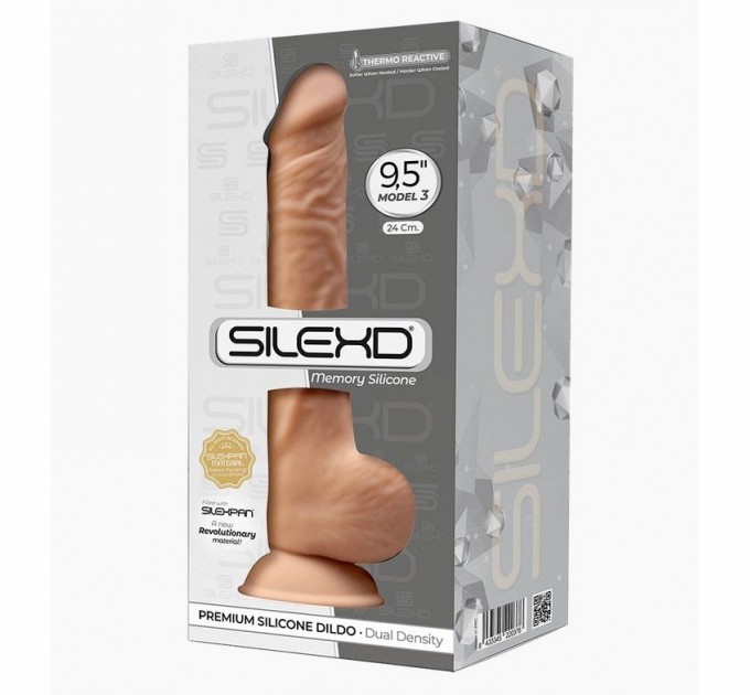 Фаллоимитатор SilexD Kevin Flesh Model 3 size 9.5in двухслойный, силикон+Silexpan, диаметр 4,5см