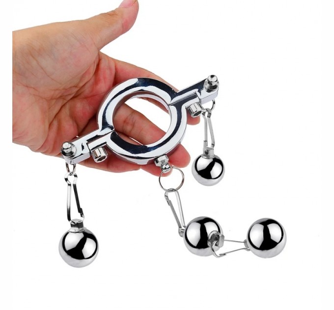 Кольцо утяжелитель для мошонки с шариками Cock Ring With 4 Weight Balls Bdsm4u