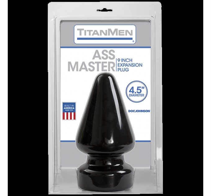 Пробка для фистинга Doc Johnson Titanmen Tools - Butt Plug - Ass Master 231х114 мм Черный (SO2812)