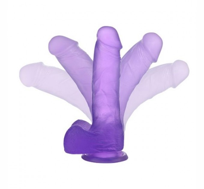 Силиконовый фаллоимитатор Lovetoy фиолетовый Jelly Studs Crystal Dildo Medium