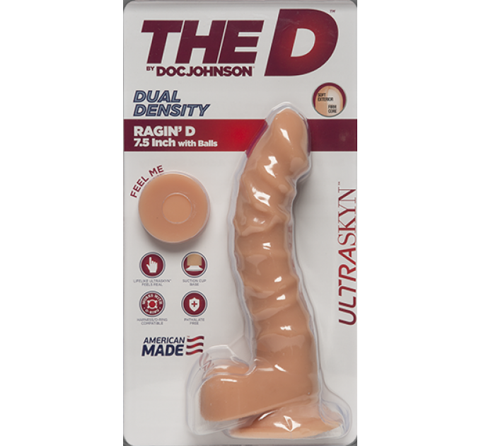 Фаллоимитатор Doc Johnson The D - Ragin D - 7,5 Inch With Balls - ULTRASKYN