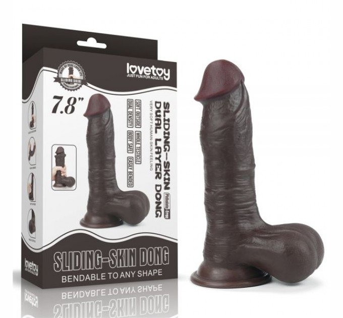 Фаллоимитатор на присоске Lovetoy Sliding Skin Dual Layer Dong 7.8