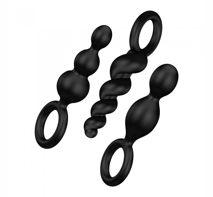 Набор анальных игрушек Satisfyer Plugs black set of 3 - Booty Call, макс. диаметр 3см