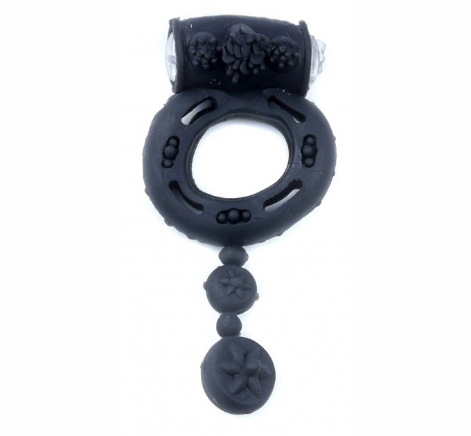 Эрекционное вибро кольцо BOYS of TOYS Vibrating Cock Ring with balls Black BS6700044