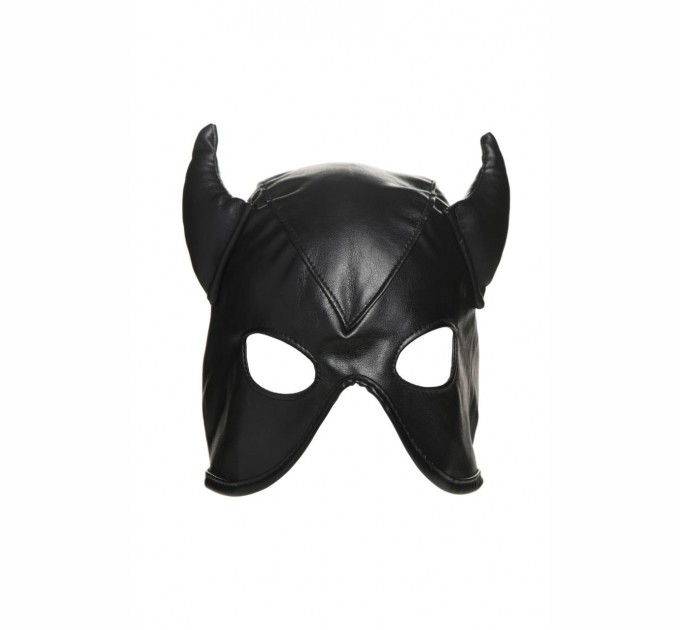 Маска Master Series Dungeon Demon Bondage Mask with Horns Black