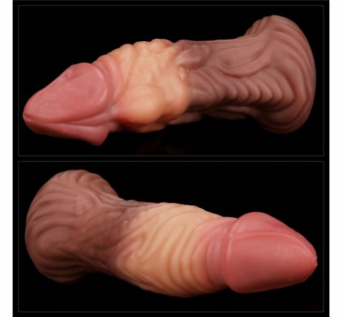 Фаллоимитатор монстр Lovetoy Dual layered Platinum Silicone Plug 7.0