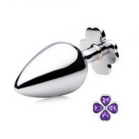 Анальная пробка Metal Clover Butt Plug Jewelry Large Purple Bdsm4u