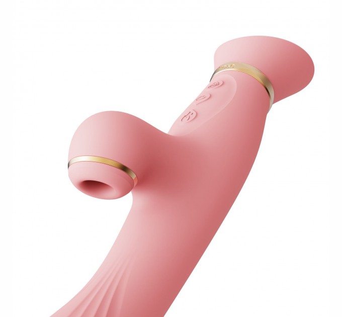 Вибратор с подогревом и вакуумной стимуляцией клитора Zalo - ROSE Vibrator Strawberry Pink