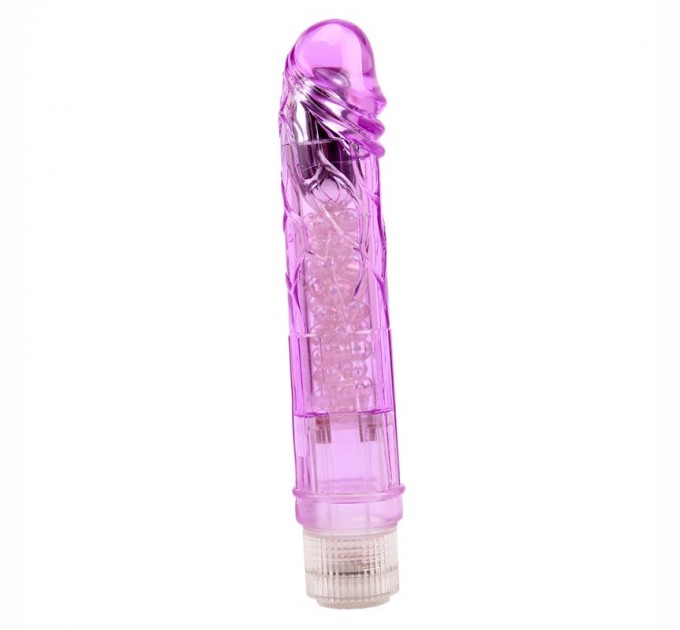 Фиолетовый вибратор Crystal Jelly Glitters Boy Chisa