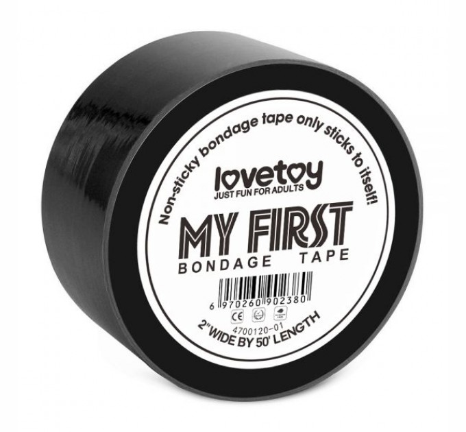 Липкая лента черная скотч для бондажа Lovetoy Sticky Bondage Tape
