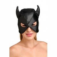 Маска Master Series Dungeon Demon Bondage Mask with Horns Black