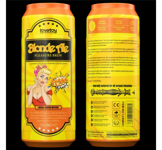 Мастурбатор для мужчин Lovetoy Pleasure Brew Masturbator Blond Ale