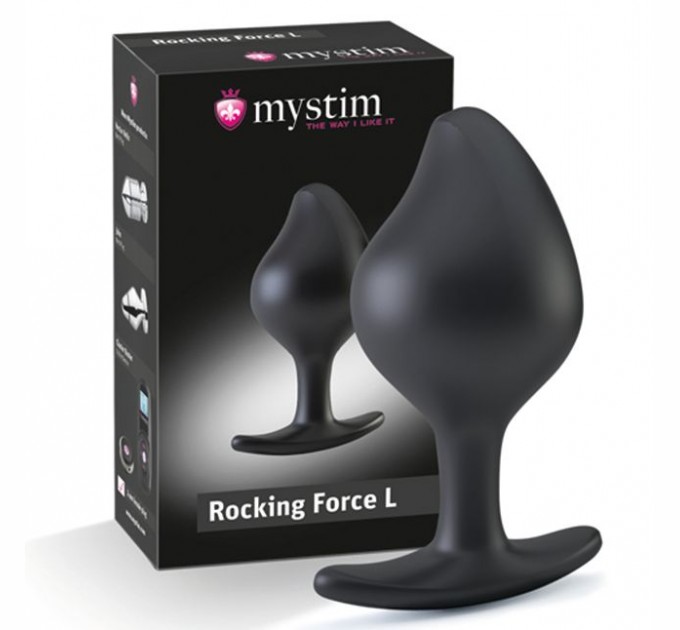 Силиконовая анальная пробка Mystim Rocking Force L для электростимулятора, диаметр 4,7см