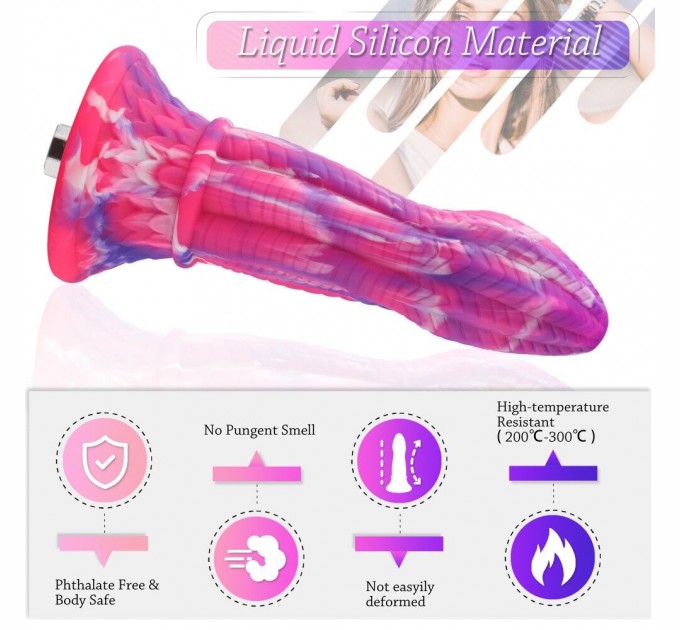 Фаллоимитатор для секс-машин Hismith 10.3″ Silicone Monster Dildo Series система крепления KlicLok