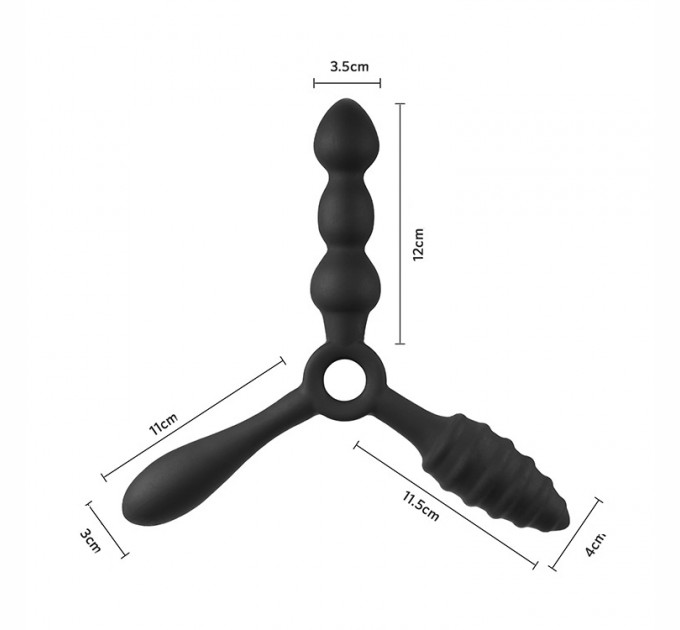 Силиконовая Анальная пробка 3 в 1 We Love