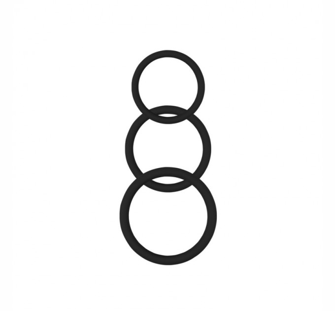 Эрекционные кольца разного размера черные Chisa Magnum Force Cock Ring
