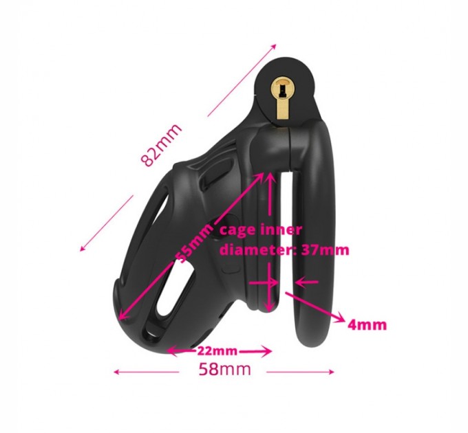 Клетка целомудрия для мужчин 3D Honeycomb Chastity Cage-C Bending Flat Bdsm4u