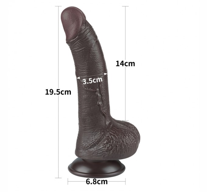 Фаллоимитаор на присоске Sliding Skin Dual Layer Dong Black 7.5 Lovetoy