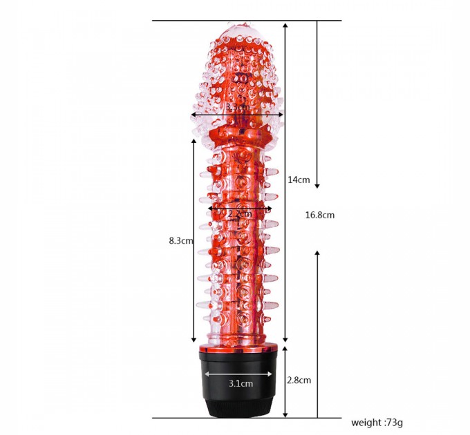 Гелевый вибратор sex toys Красный (23245)