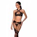 Сетчатый набор с узором бюстгальтер с халтером Passion Hima Set black XXL/XXXL