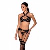 Сетчатый набор с узором бюстгальтер с халтером Passion Hima Set black XXL/XXXL