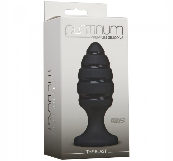 Анальный плаг со спиральным каналом Doc Johnson Platinum Premium Silicone - The Blast - Black