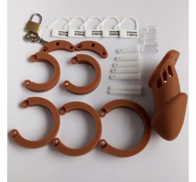 Мужское силиконовое устройство целомудрия CB-6000 Silicone Brown Bdsm4u