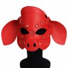 Бдсм маска голова свеньи Leather Pig Mask Red Bdsm4u
